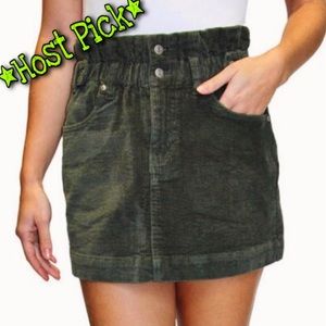 🟢2 FOR $15❣️ALMOST FAMOUS OLIVE CORDUROY MINISKIRT *L, XL JUNIORS *NWT * *MACY’S